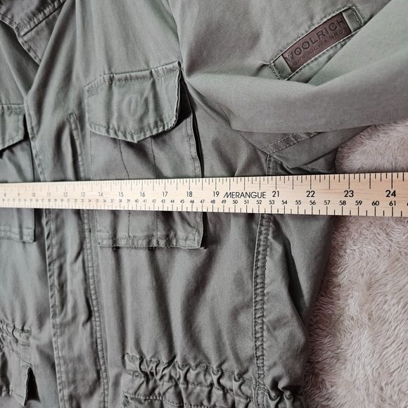 Woolrich Field Military Jacket Mens Sz M Green Buttons Long Sleeve Cargo Pockets - Picture 3 of 16